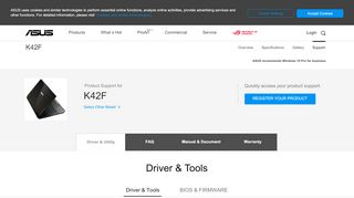 
                            10. K42F Driver & Tools | Laptops | ASUS Global
