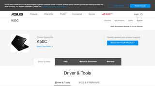 
                            9. K50C Driver & Tools | Laptops | ASUS Global