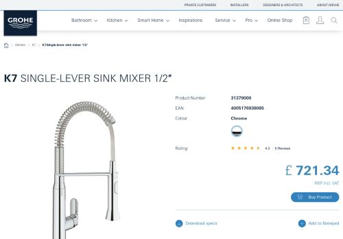
                            13. K7 Single-lever sink mixer 1/2″ | GROHE