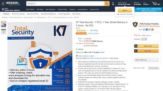 
                            11. K7 Total Security - 1 PC's, 1 Year (Email Delivery in 2 hours - No CD ...