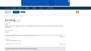 
                            11. Ka-ching dictionary definition | ka-ching defined - YourDictionary