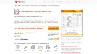 
                            5. Kabaddi Registration Form 2018 - Fill Online, Printable, Fillable, Blank ...