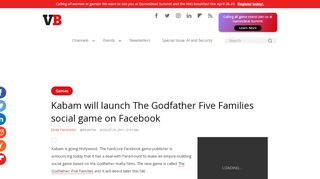 
                            6. Kabam will launch The Godfather Five Families social game on ...