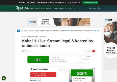 
                            8. Kabel-1-Live-Stream legal & kostenlos online schauen – GIGA