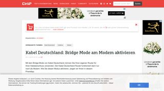 
                            4. Kabel Deutschland: Bridge Mode am Modem aktivieren - CHIP