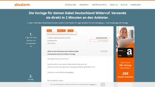 
                            11. Kabel Deutschland direkt online widerrufen - Aboalarm