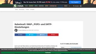 
                            12. Kabelmail: IMAP-, POP3- und SMTP-Einstellungen – GIGA