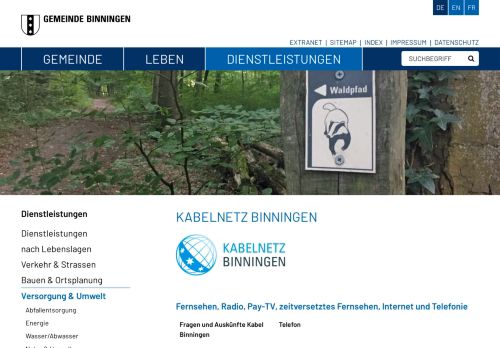 
                            8. Kabelnetz Binningen - Gemeinde Binningen