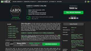
                            13. Kaboo Casino | Bonus: 3000 kr | Recension & Betyg