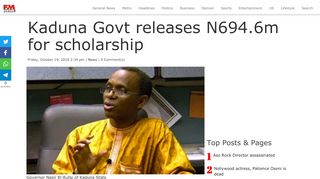 
                            8. Kaduna Govt releases N694.6m for scholarship | P.M. News