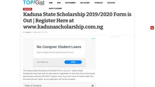 
                            1. Kaduna State Scholarship 2018/2019 Form is Out | Register Here at ...