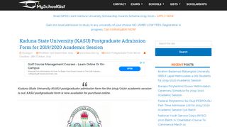 
                            7. Kaduna State University (KASU) Postgraduate Admission Form for ...