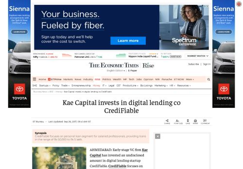 
                            11. Kae Capital invests in digital lending co CrediFiable - The Economic ...