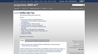 
                            8. Kaffee oder Tee - SWR Ferns. RP | programm.ARD.de