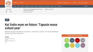 
                            8. Kai Sotto mum on future: 'Tapusin muna school year' - ...