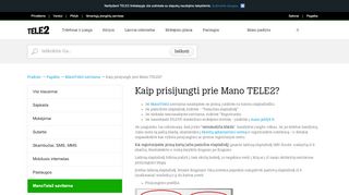 
                            4. Kaip prisijungti prie Mano TELE2?