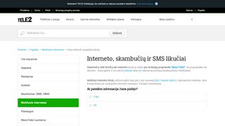 
                            6. Kaip sužinoti megabaitų likutį - Tele2 Tele2