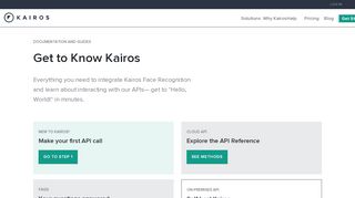 
                            11. Kairos Face Recognition API: Developer Docs & User Guides