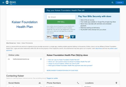 
                            12. Kaiser Foundation Health Plan (Kaiser): Login, Bill Pay, Customer ...