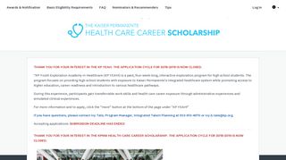 
                            8. Kaiser Permanente Health Care Career Scholarship Program