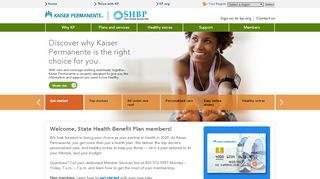 
                            7. Kaiser Permanente® | Home | State Health Benefit Plan