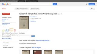 
                            6. Kaiserlich-königliches Armee-Verordnungsblatt - Google Books-Ergebnisseite