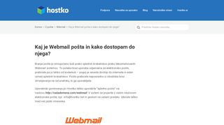 
                            5. Kaj je Webmail pošta in kako dostopam do njega? - Podpora ... - Hostko