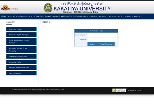 
                            1. Kakatiya University, Warangal-506009, Telangana, India.