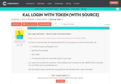 
                            3. KaL Login with token (With Source) - Construct Official Forums