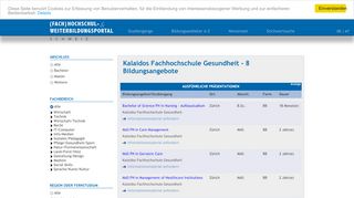 
                            12. Kalaidos Fachhochschule Gesundheit und ihre Bildungsangebote