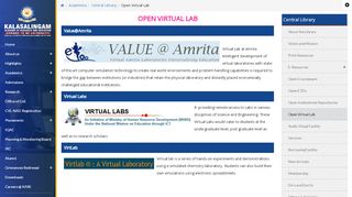 
                            9. Kalasalingam Academy of Research and Education – Open Virtual Lab