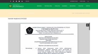
                            9. Kalender Akademik Unsil T.A 2019/2020 - Kementerian Riset ...