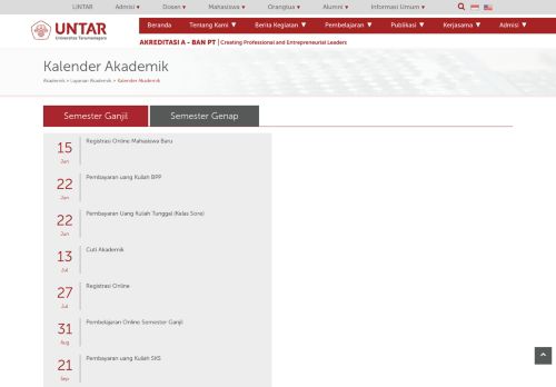 
                            7. Kalender Akademik - Untar - Universitas Tarumanagara