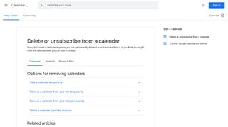 
                            3. Kalender löschen oder abbestellen - Computer - Google Kalender-Hilfe