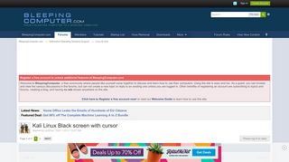 
                            6. Kali Linux Black screen with cursor - Linux & Unix - Bleeping Computer