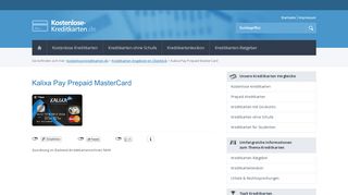 
                            4. Kalixa Prepaid-MasterCard im Test