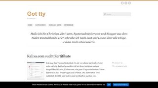 
                            8. Kalixa.com sucht Zertifikate - Got tty