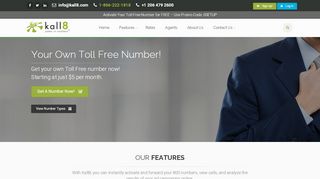 
                            10. Kall8 : Vanity, 1 800 Numbers, & Toll Free Phone Services - Home