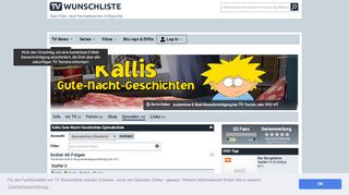 
                            2. Kallis Gute-Nacht-Geschichten / Kallis Lieder Episodenguide – TV ...