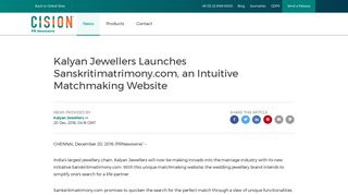 
                            10. Kalyan Jewellers Launches Sanskritimatrimony.com, an Intuitive ...