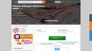 
                            10. Kalyana Vaibogam Matrimony, Kotagiri - Matrimonial Bureaus in ...