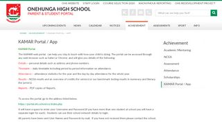 
                            2. KAMAR Portal / App | Onehunga High School