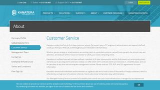 
                            10. Kamatera | About | Customer Service
