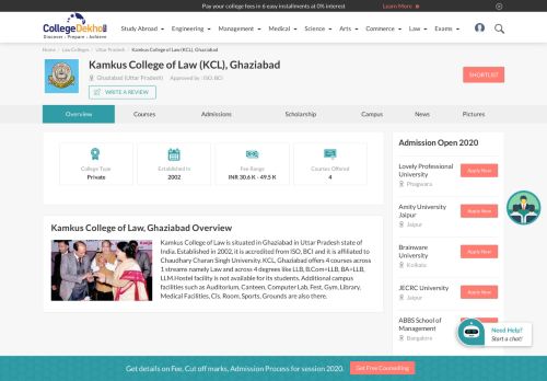 
                            13. Kamkus College of Law (KCL), Ghaziabad - 2019 Admission, Courses ...