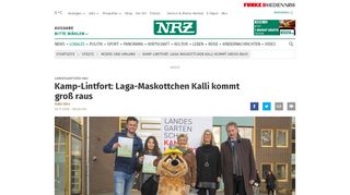 
                            12. Kamp-Lintfort: Laga-Maskottchen Kalli kommt groß raus | nrz.de ...