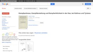 
                            10. Kampfparänese, Kampfdarstellung und Kampfwirklichkeit in der Ilias, ...