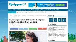 
                            13. Kamu Ingin Kuliah di Politeknik Negeri? Ini Informasi Penting PMDK PN