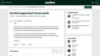 
                            2. Kan ikke logge ind på Yousee musik - YouSee Forum