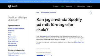 
                            7. Kan jag använda Spotify på mitt företag eller skola? - Spotify