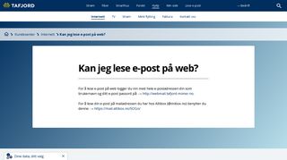 
                            2. Kan jeg lese e-post på web? - Tafjord